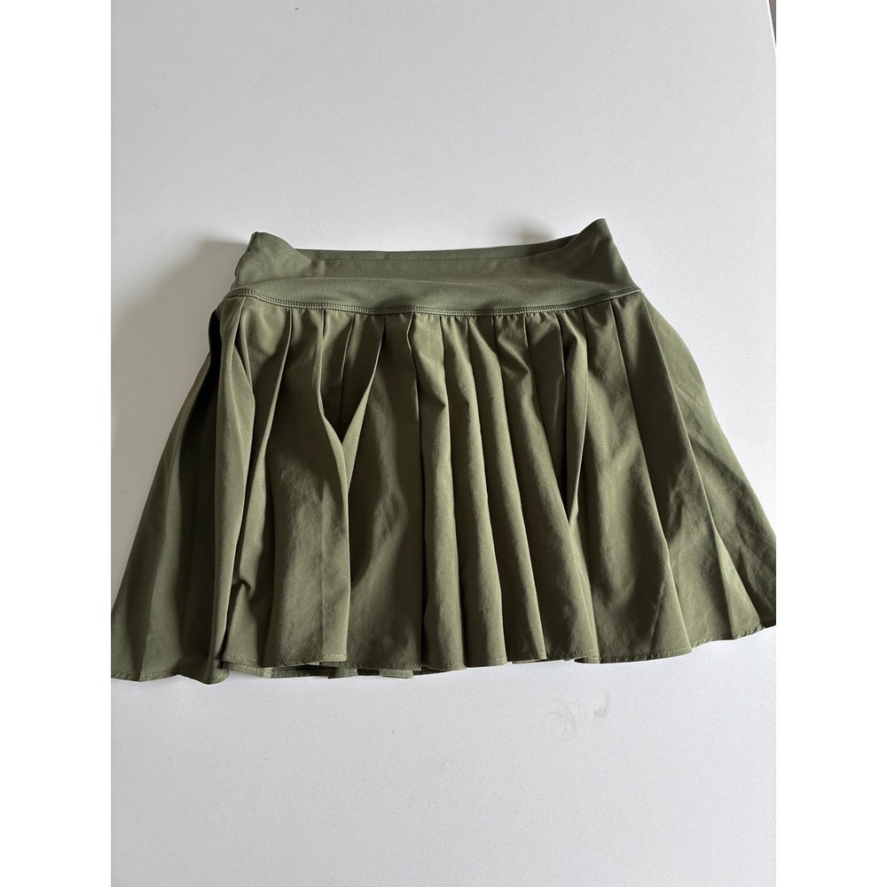 OFFLINE by Aerie Womens Pleated Tennis Skort Olive Green Athletic Mini Skirt S